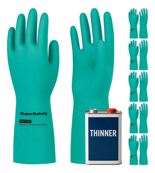Luva de Proteção Com Forro Multiuso Nitrilica Verde Nitrogreen - Super Safety (12 Pares) | CA33334