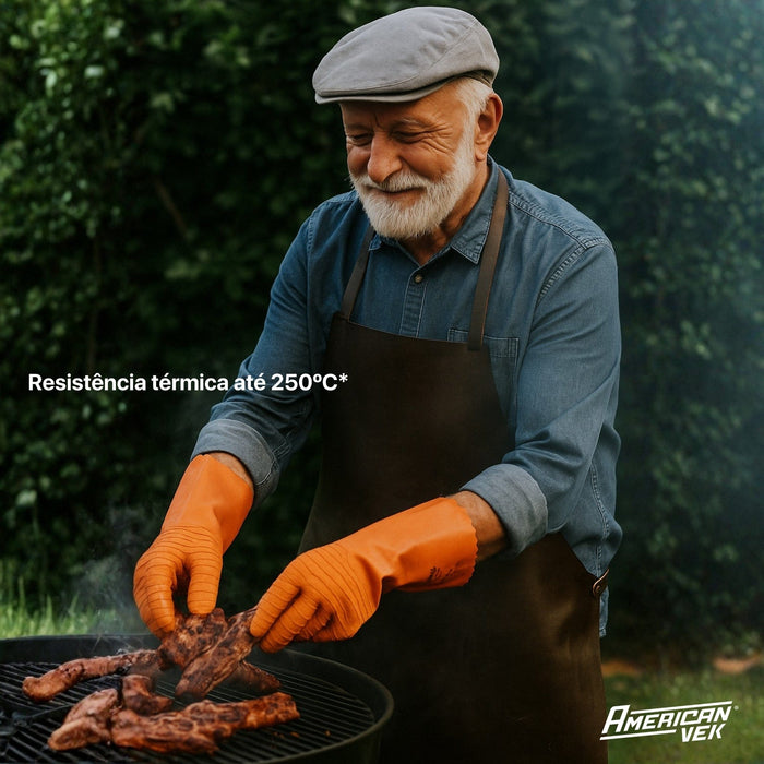 Luva de Proteção Térmica 250ºC Coral DASL530 Resistente a Calor, Químicos e Corte - Danny | CA15366