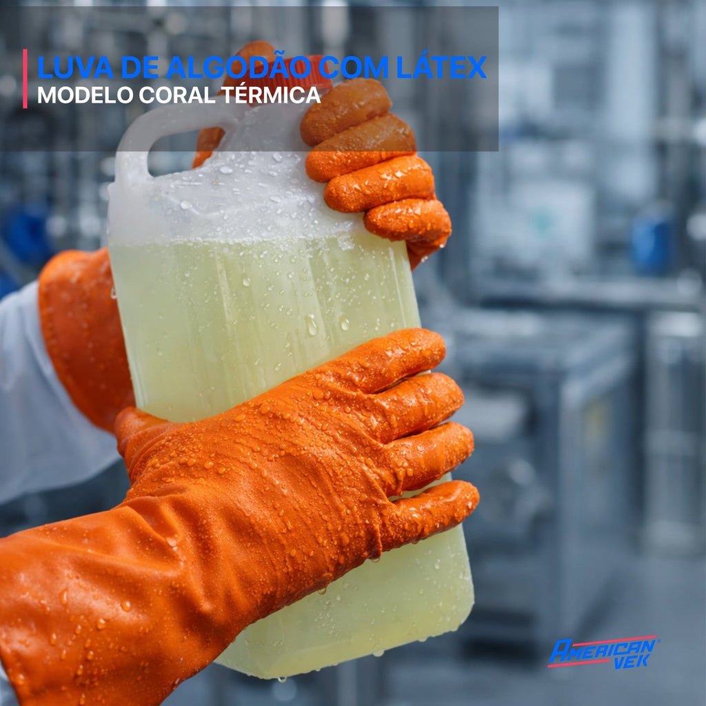Luva de Proteção Térmica 250ºC Coral DASL530 Resistente a Calor, Químicos e Corte - Danny | CA15366