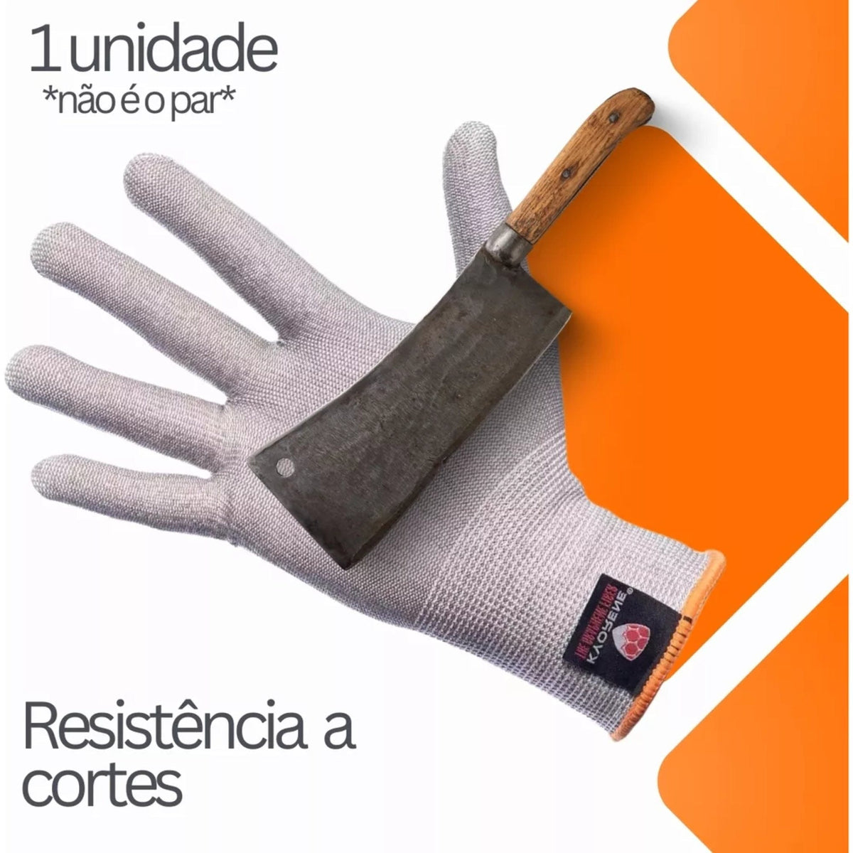 Luva de Segurança Anticorte Grafeno com Fio de Aço Super Resistente Danny DNY GrapheFit DA50300 - Peça - Estilete, Faca, Vidro, Serralheiria.