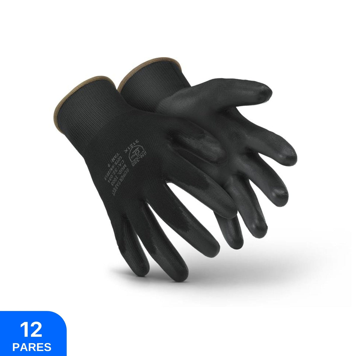 Luva de Segurança Multitato Preta SS1003 - Super Safety (12 Pares) | CA32034