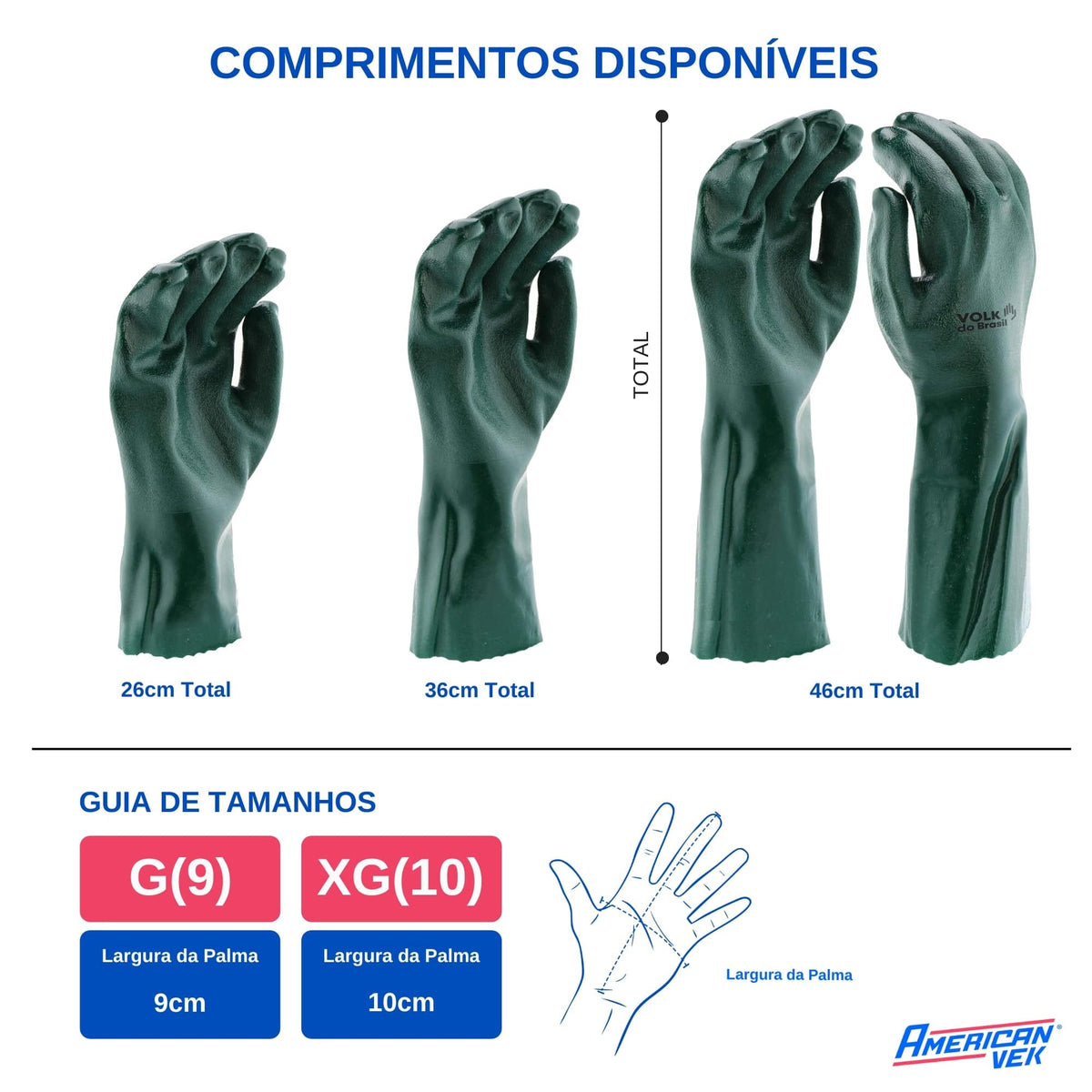 Luva de Segurança PVC Smart 26cm - Volk | CA37127