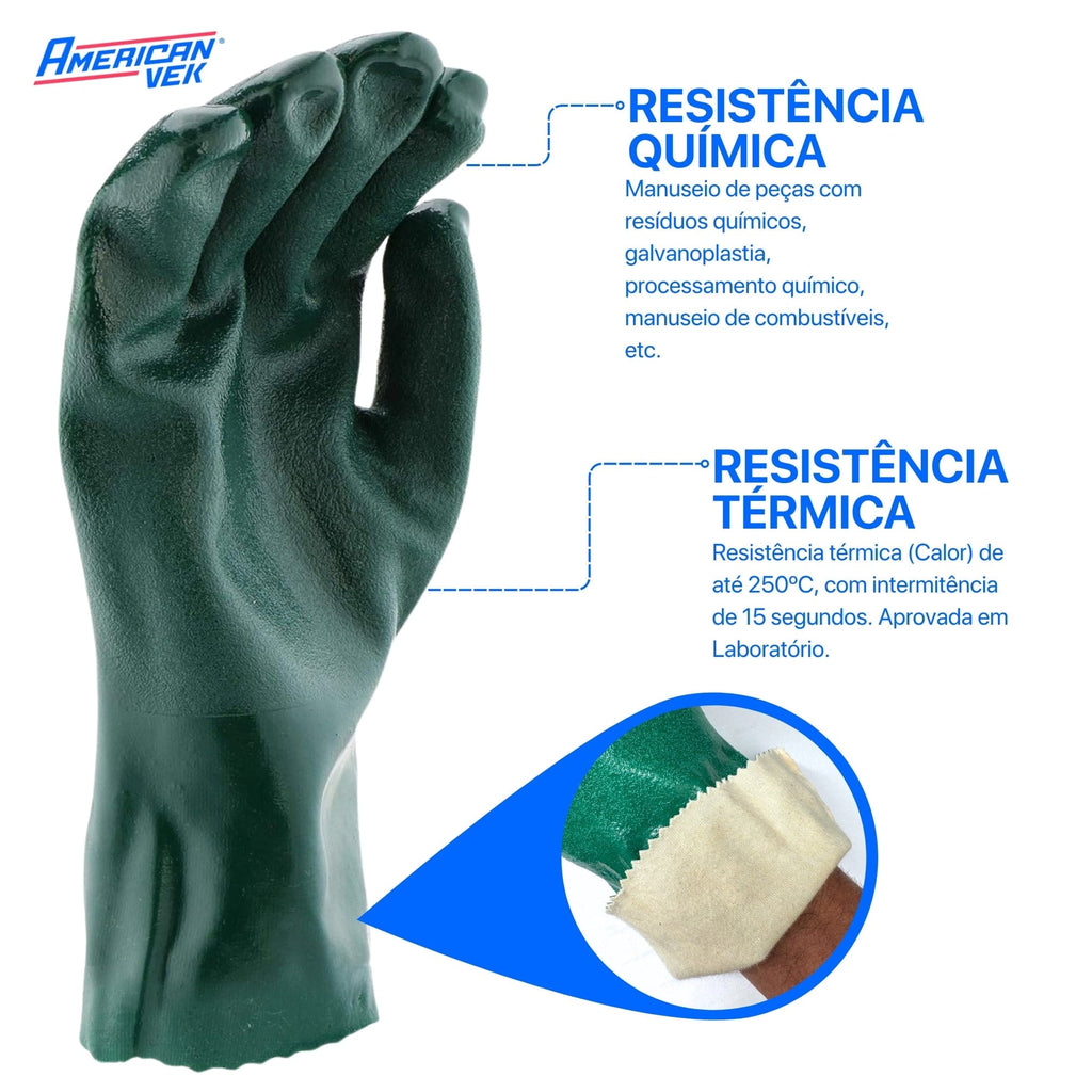 Luva de Segurança PVC Smart 36cm - Volk (06 Pares) | CA37127