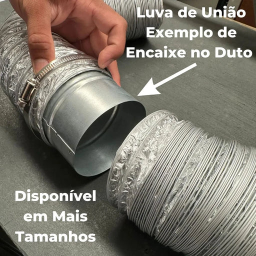 Luva de União Emenda para Duto Flexível 4. Pol - 100mm
