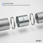 Luva de União Emenda para Duto Flexível 6. Pol - 150mm
