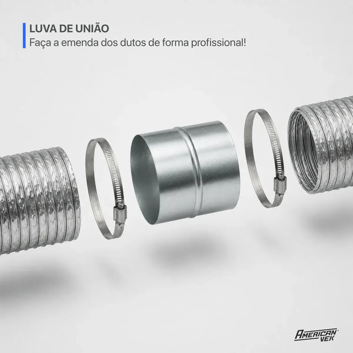 Luva de União Emenda para Duto Flexível 6. Pol - 150mm