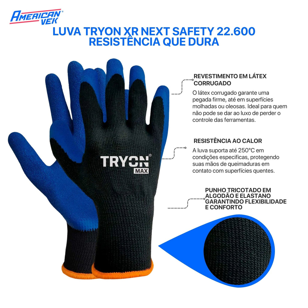 Luva em Algodão com Banho Látex Corrugado Tryon XR 22600 - Next | CA51124