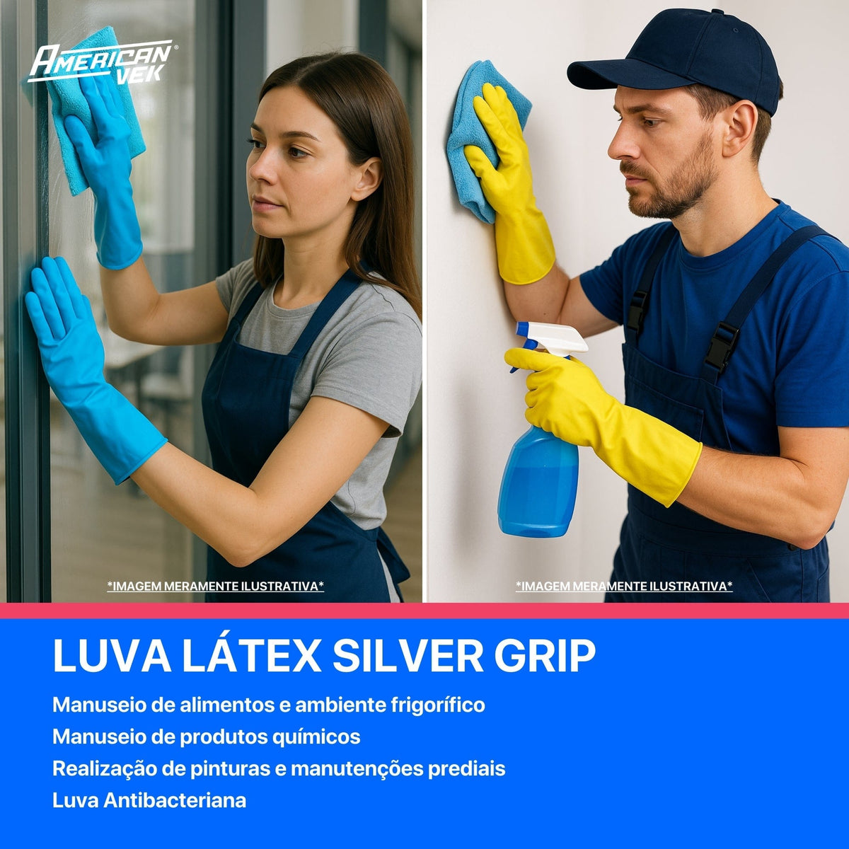 Luva Látex Silver Grip Multiuso DA360 - Danny (06 Pares) | CA40730