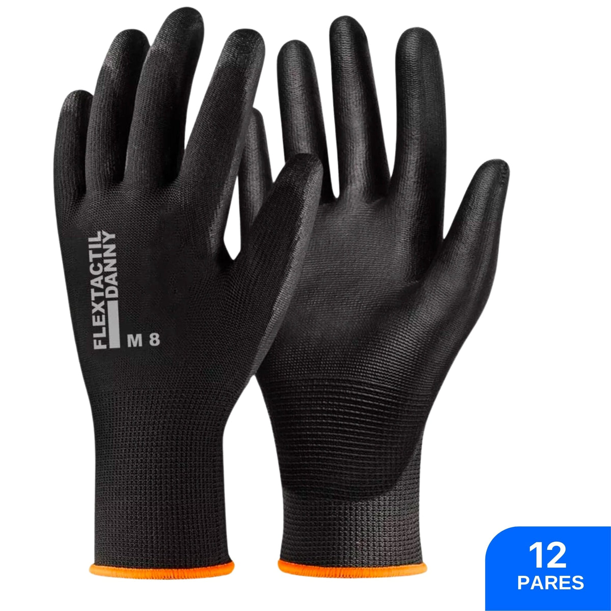 Luva Multitato Flextactil Preta DA12100 Antiestática - Danny - (12 Pares) | CA29014