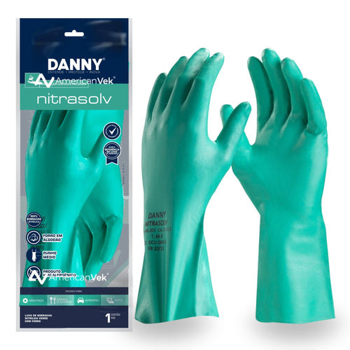 Luva Nitrílica Contra Produtos Químicos Danny Nitrasolv DA36201