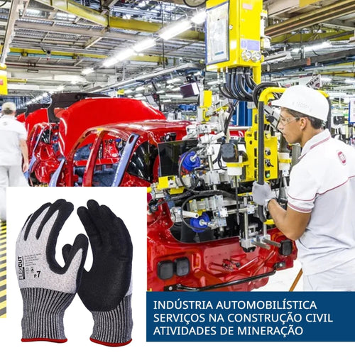 Luva Nitrilica Flexcut Proteção contra Corte Premium Reforçada Danny DA45300 - Aticorte, Manutenções, Automobilistico, Construção Civil