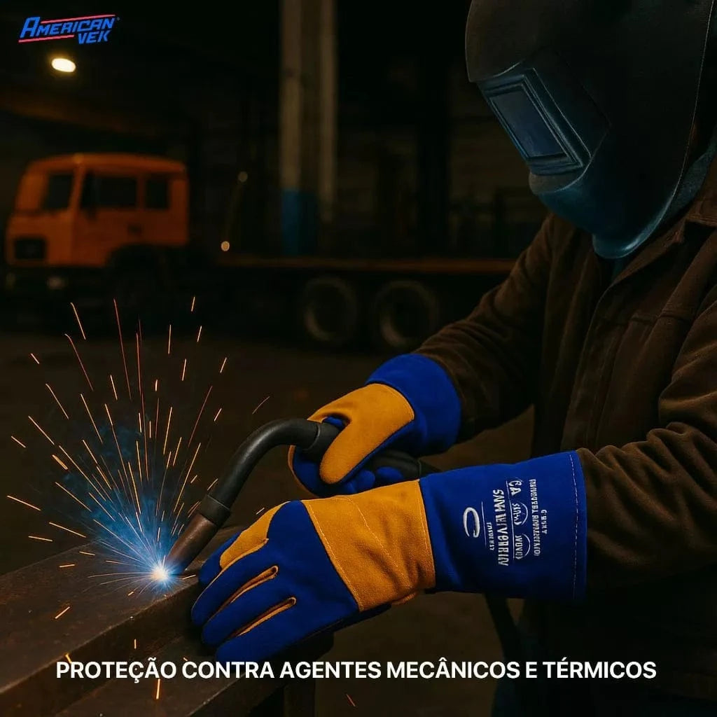 Luva para Solda de Raspa Super Weld 40cm Ambidestra (Peça) - CA39333