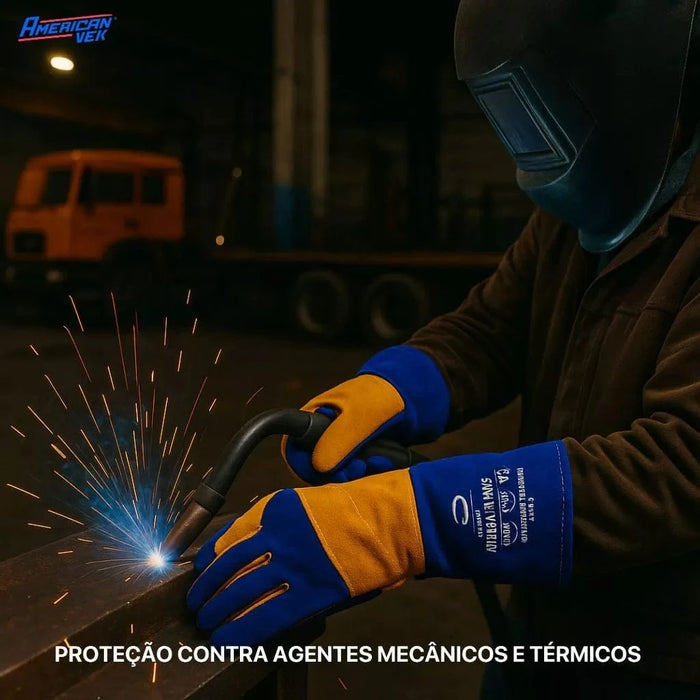 Luva para Solda de Raspa Super Weld 40cm Ambidestra (Peça) - CA39333