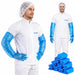 Luva Plástica em Polietileno Azul Cano Longo 65cm com Elástico - 50 Pares