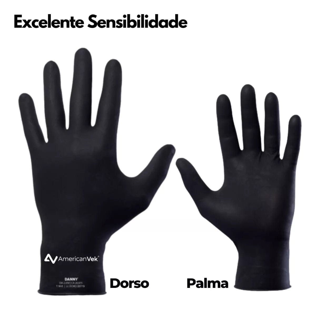 Luva Procedimento Látex Preta Danny Maxiblack DA2050 - CA20975 (20 Unds)