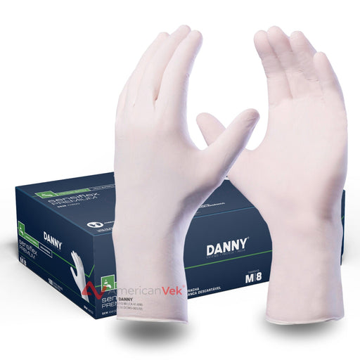 Luva Procedimento Nitrílica Branca Danny Sensiflex Premium DA90112 - CA41690 (50 Pares)