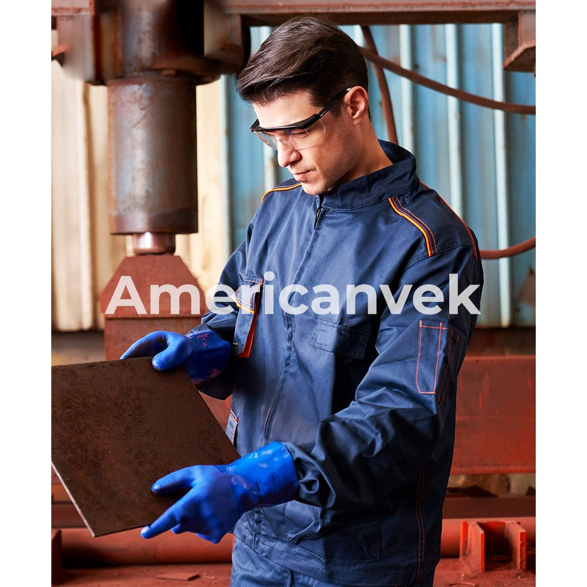 Luva PVC Danny Azul Petroblue 27cm DA12210 - CA38792