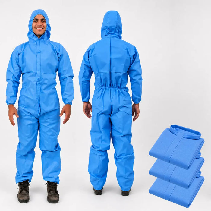 Macacão de Proteção Azul com Capuz AA1600 Tipo 5 e 6 - Americanvek (03 Peças) | CA11290