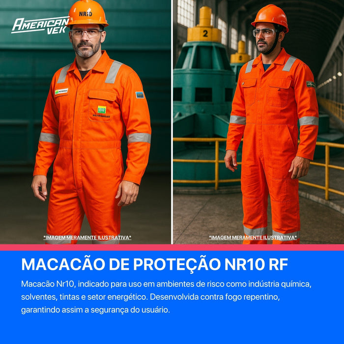 Macacão de Proteção NR10 RF Antichamas Padrão Petrobrás Tecido Cedrotech FR - EQPRO | CA43832