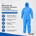 Macacão de Proteção Química com Capuz Americanvek AA1600 Azul - Tipo 5 e 6 - CA11290