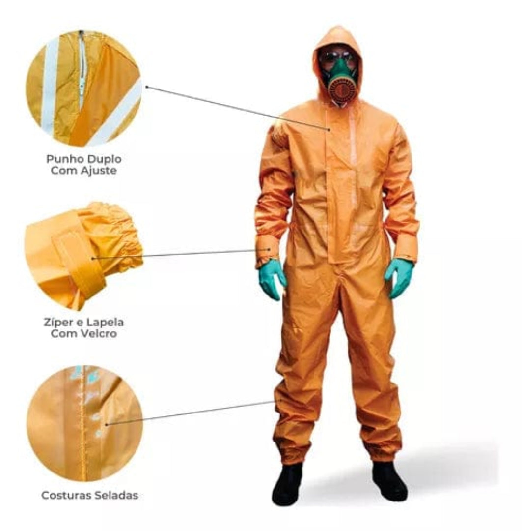 Macacão de Proteção Químico Ácido Selado em Nylon Americanvek AC707 CA34666