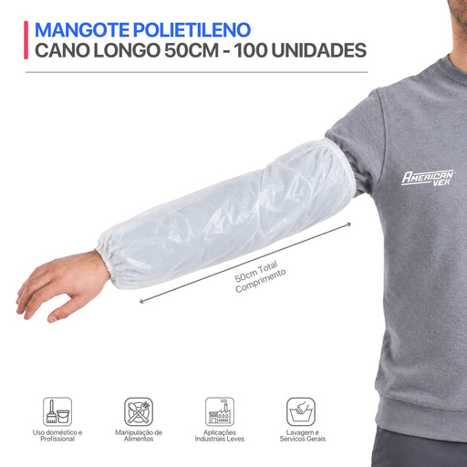 Mangote Plástico Descartável Leitoso com Elástico (100 Unds) | CA30569