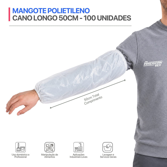 Mangote Plástico Descartável Leitoso com Elástico (100 Unds) | CA30569