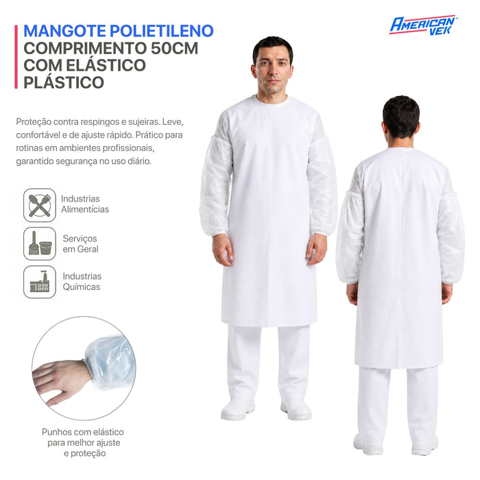 Mangote Plástico Descartável Leitoso com Elástico (100 Unds) | CA30569