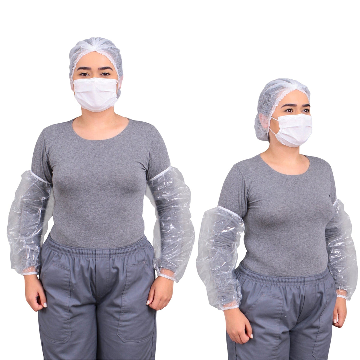 Mangote Plástico Descartável Transparente com Elástico – Proteção Ideal para Indústrias e Saúde