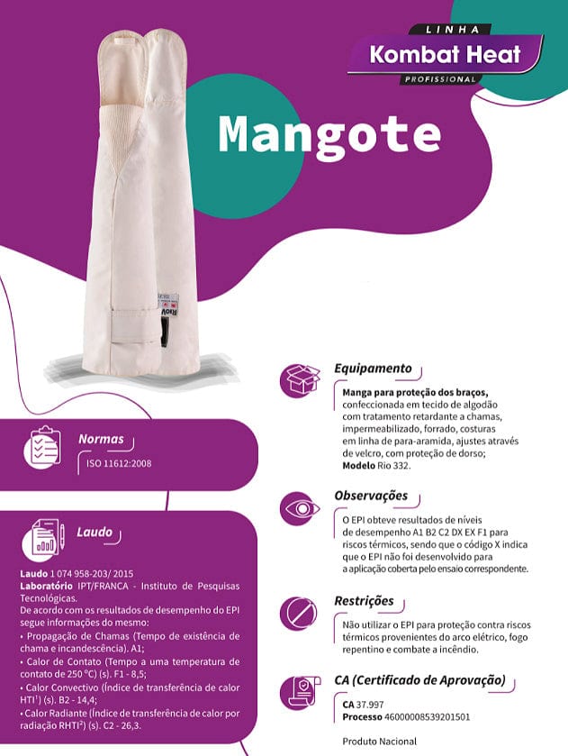 Mangote Termico Para Cozinha Industrial 55cm Até 250ºC (PAR) - CA37997