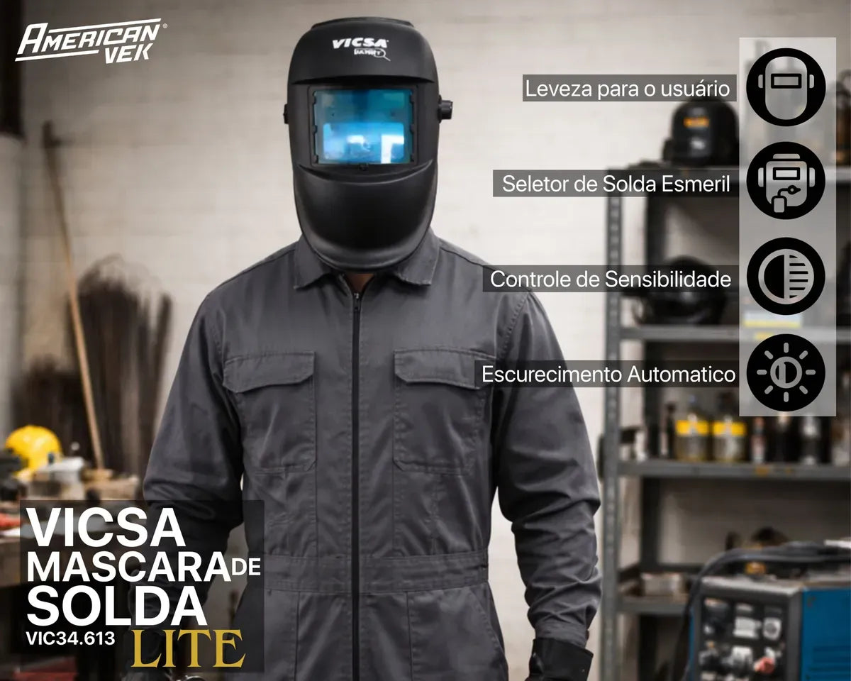 Máscara de Solda com Escurecimento Automático Vicsa Lite VIC34613 | CA50677