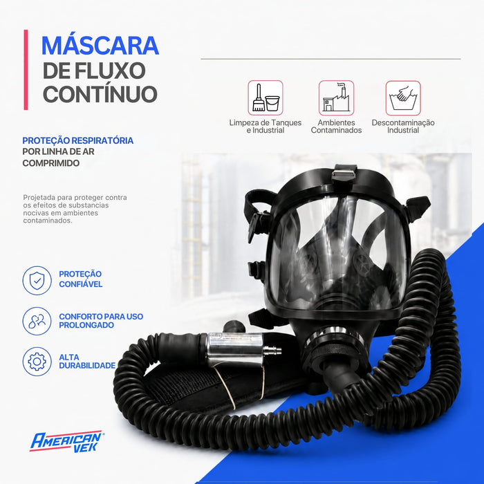 Máscara FC Ar Mandado com Traqueia e Regulador de Pressão – Espaço Confinado NR-33