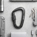 Mosquetão Alumínio Fosco com Trava Rosqueável Screw Lock 12kN – Chaves, Mochila e Organização | Americanvek Preto-Fosco
