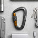 Mosquetão Alumínio Fosco com Trava Rosqueável Screw Lock 12kN – Chaves, Mochila e Organização | Americanvek Preto-Gold
