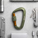 Mosquetão Alumínio Fosco com Trava Rosqueável Screw Lock 12kN – Chaves, Mochila e Organização | Americanvek Verde-Militar-Gold