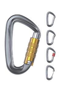 Mosquetão de Alumínio Fosco com Trava Rosca - 80mm - Acessório, Chaves, Mochila Chumbo-Fosco