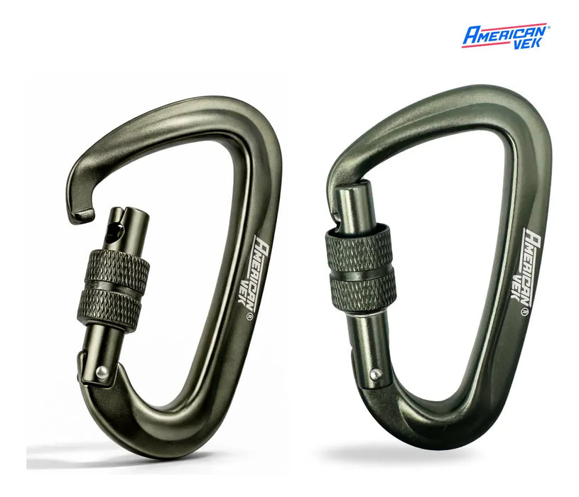 Mosquetão de Alumínio Fosco com Trava Rosca - 80mm - Acessório, Chaves, Mochila Chumbo-Fosco