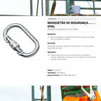 Mosquetão Oval Vicsa 17mm Trava Dupla 23kN VIC24300