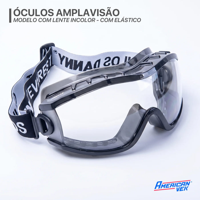 Óculos Ampla Visão Danny Everest CA19628 – Proteção EPI e Esportes | Incolor ou Fumê Incolor