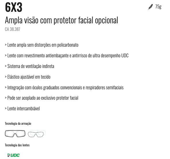 Óculos de Proteção Amplavisão Sobrepor Modelo Importado Italiano Univet 6X3 Antiembaçante - Pintura, Esportes, Jet Ski, Snowboard