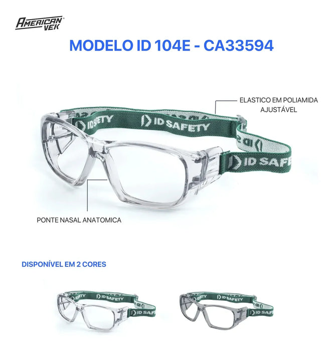Óculos de Proteção Armação para Graduação Com Elástico IDS 104E | CA33594