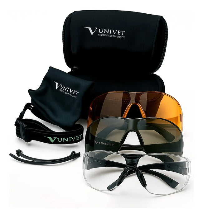 Óculos de Proteção Balístico Italiano Kit com 3 Lentes 5X1BK - Univet