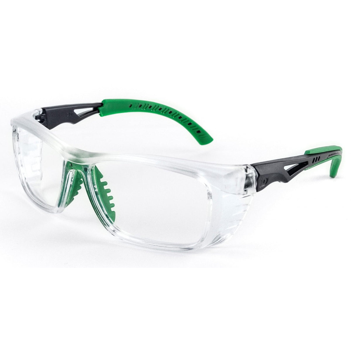 Oculos de Proteção e Segurança Armação para Graduação Modelo IDS 102 T56 - Opções de Cores - Ultra Resistente e Compacto Cristal/Verde