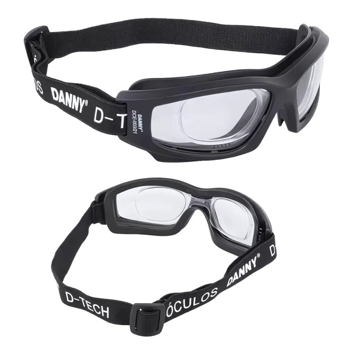 Óculos de Proteção Emborrachado com Clip para Lentes de Grau Danny D-Tech Adultos e Crianças - Trabalho, Esportes, Ciclismo, Futebol, Voley