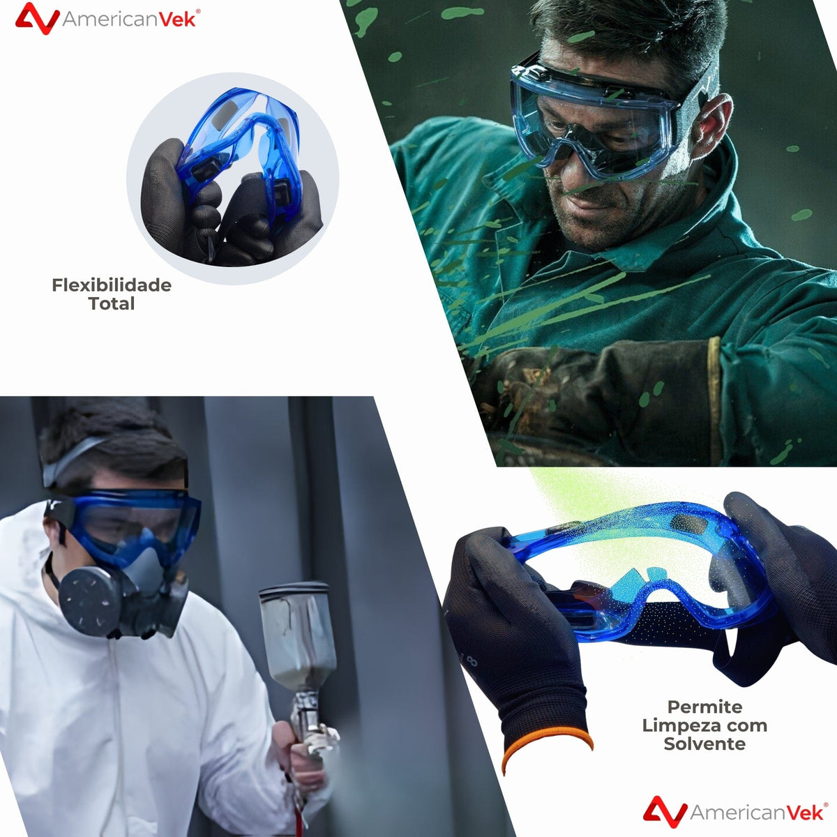 Oculos de Proteção Importado Italiano Univet 601 Amplavisão Antiembaçante - Ideal para Cabines de Pintura, Automotivo, Produtos Quimicos, Industria