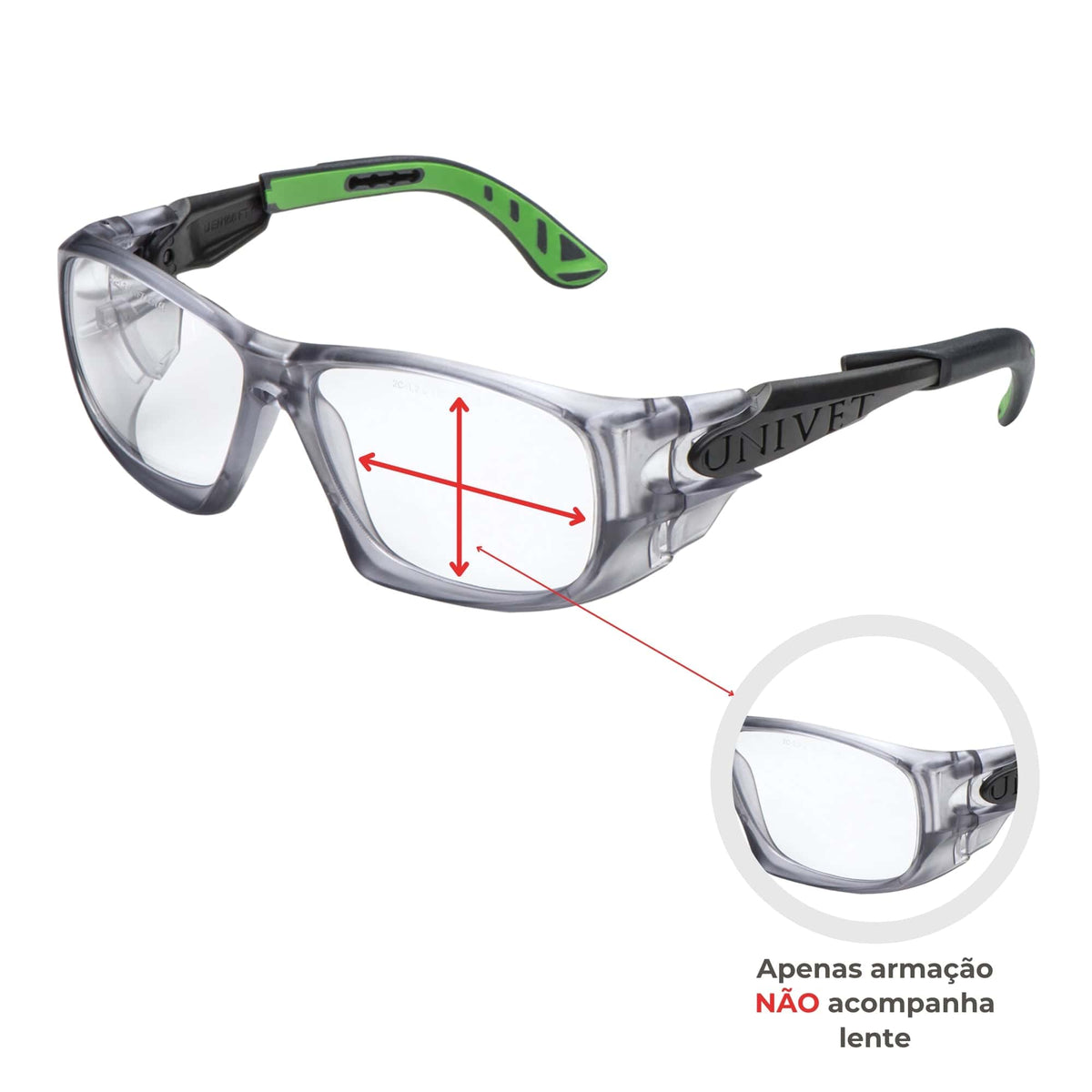 Oculos de Proteção Importalo Italiano Univet 5X9 Verde Agua - Ideal para Graduação, Modelo Exclusivo. Antirrisco e Antiembaçante