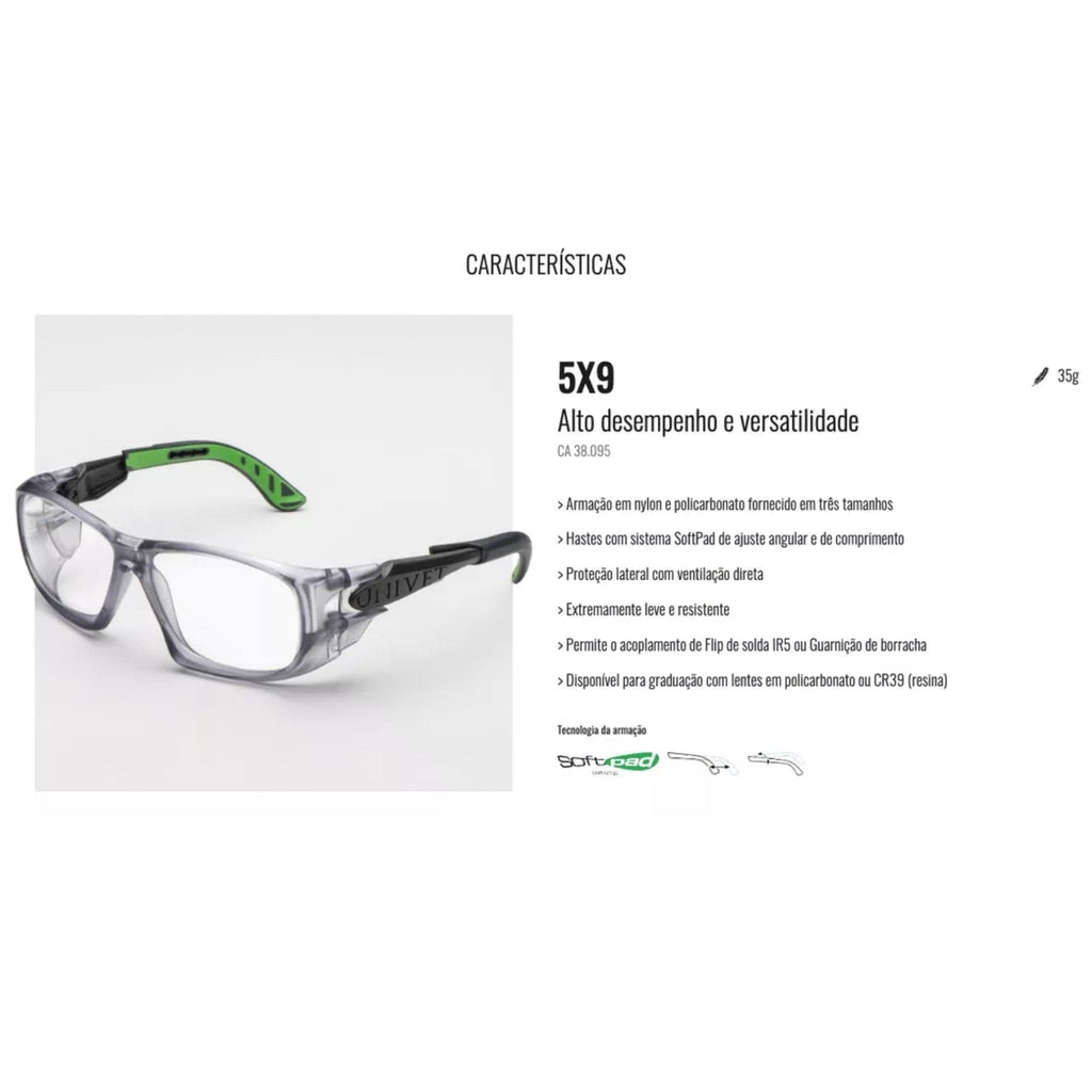Oculos de Proteção Importalo Italiano Univet 5X9 Verde Agua - Ideal para Graduação, Modelo Exclusivo. Antirrisco e Antiembaçante