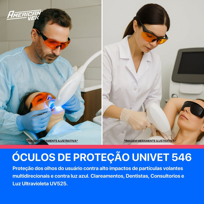 Óculos de Proteção Laranja 546 Bloqueador de Luz Azul - Univet | CA37019