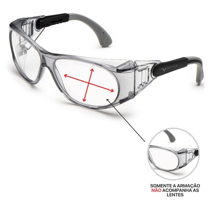 Óculos de Proteção para Graduação Monofocal 539 Azul ou Preto - Univet | CA51287