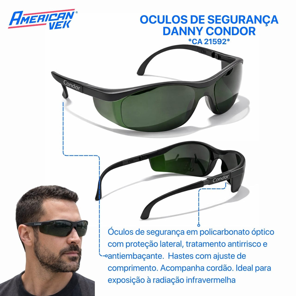Óculos de Segurança Para Solda Tonalidade 5 DA14900 Condor - Danny | CA21592